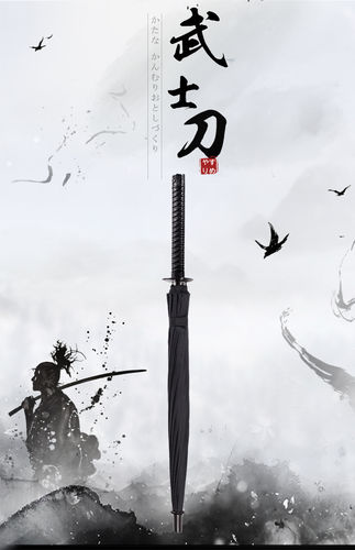Samurai Regenschirm 8 Speichen Schwarz